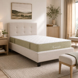 Bed with mattress Mago-Nemesis Argos The Classic fabric ecru 100x200cm