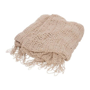 Shelto Argos The Classic macrame poly-cotton shade net in beige shade 400x400x27cm