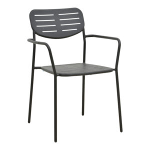 Stackable armchair Deraby Argos The Classic black metal 56x45.5x83cm