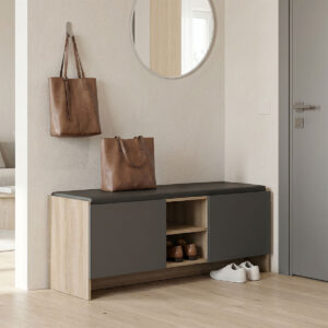 Entrance furniture stool-shoe rack Zulla Argos The Classic 10 pairs sonoma-anthracite 110x37x43cm