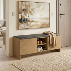 Entrance furniture stool-shoe rack Zulla Argos The Classic 10 pairs light walnut 110x37x43cm