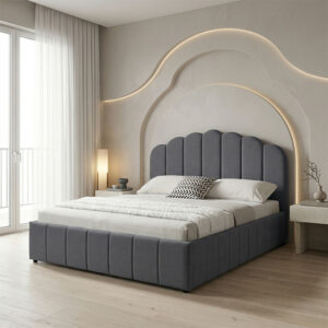 Double bed Tatiana Argos The Classic fabric anthracite with storage 120x200cm