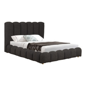 Nuvem Argos The Classic bed, anthracite boucle fabric, with storage space 160x200cm