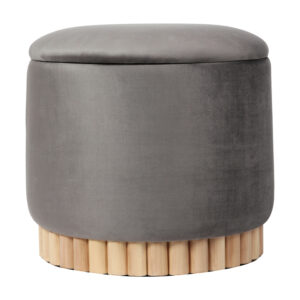 Stool-trunk Terina Argos The Classic grey velvet D46x42cm