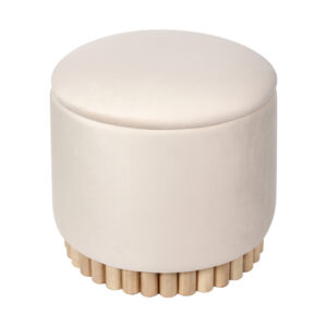 Stool-trunk Terina Argos The Classic cream velvet D46x42cm