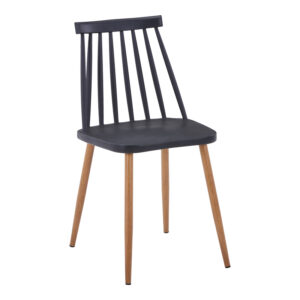 Dining chair Aurora Argos The Classic black pp-natural color metal leg 42x49.5x77cm