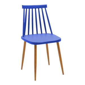 Dining chair Aurora Argos The Classic blue pp-natural color metal leg 42x49.5x77cm
