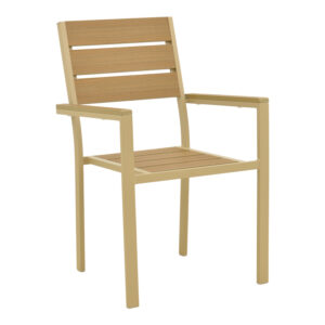 Breze Argos The Classic stackable armchair plywood in natural-aluminum in cappuccino shade 57.5x60x88cm