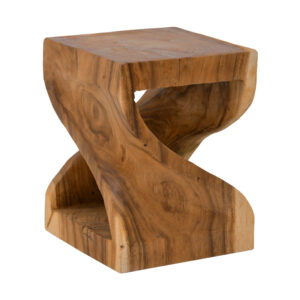 Stool Hourian I Argos The Classic suar wood in walnut color 35x35x45cm