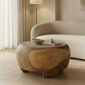 Coffee table Terra Argos The Classic suar wood in natural color D60x36cm