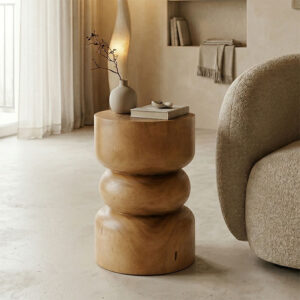 Stool Estelle Argos The Classic suar wood in natural color D30x45cm