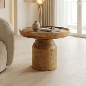 Coffee table Tobola Argos The Classic suar wood in natural color D60x45cm