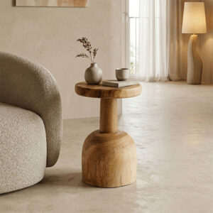 Side table Queno Argos The Classic suar wood in natural color D30x45cm