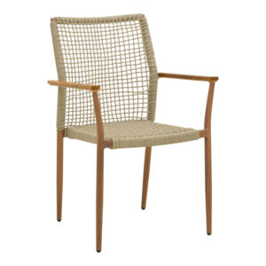 Solana armchair Argos The Classic stackable- teak wood- aluminum in brown-pe rope in natural shade 56x57x95cm