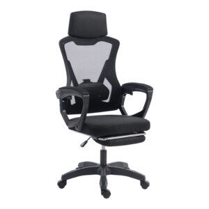 Manager's office chair with footrest Meton Argos The Classic mesh black color 48x60x118-128cm