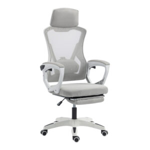 Manager's office chair with footrest Meton Argos The Classic white - mesh grey 48x60x118-128cm