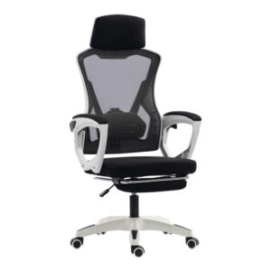 Manager's office chair with footrest Meton Argos The Classic white - mesh black 48x60x118-128cm