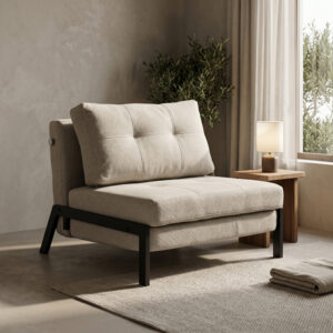 Fancy armchair-bed Argos The Classic beige-black fabric metal leg 95x98x70cm