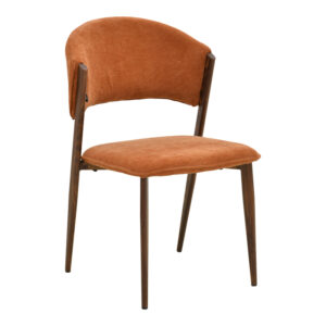 Dolez chair Argos The Classic terracotta fabric-walnut metal leg 49x58.5x82cm
