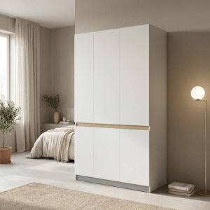 Three-door wardrobe Merzia Argos The Classic sonoma-white 120x46.5x183cm