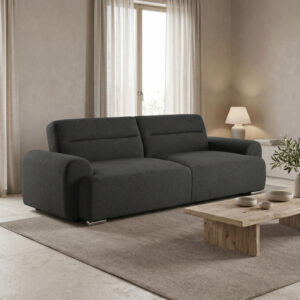 Three-seater sofa bed Harmonious Argos The Classic anthracite teddy fabric 223.5x92x81cm