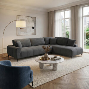 Corner sofa Veneto Argos The Classic left corner anthracite fabric 298x208x85cm