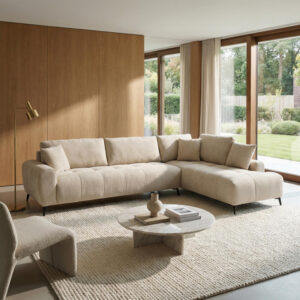 Corner sofa Veneto Argos The Classic left corner beige fabric 298x208x85cm