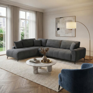 Corner sofa Veneto Argos The Classic right corner anthracite fabric 298x208x85cm