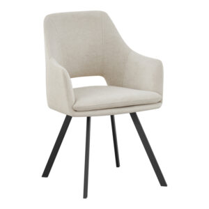 Nordo armchair Argos The Classic cream fabric-black metal leg 56x58x85cm