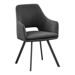 Nordo armchair Argos The Classic anthracite fabric-black metal leg 56x58x85cm