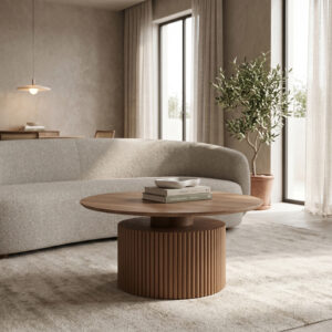 Coffee table Opols Argos The Classic mdf in walnut D90x42cm