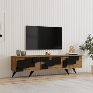 Tv stand Trida Argos The Classic oak with black color 160x35x45cm