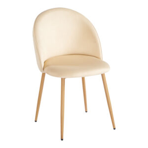Chair Perch Argos The Classic cream velvet - natural color metal leg 50x43x82cm