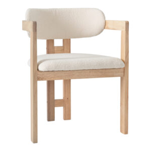 Winsor Argos The Classic beige teddy fabric-natural color rubberwood 58.5x51x76cm