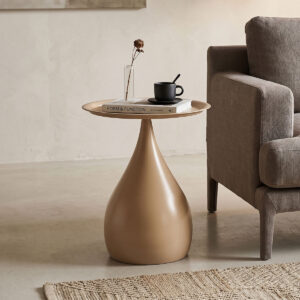 Samino Argos The Classic metal side table in cappuccino shade D39x42cm