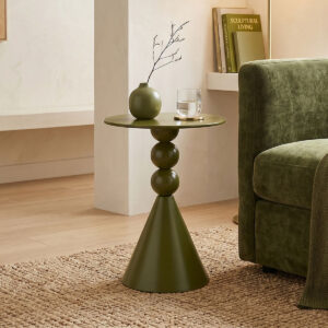 Side table Bilane Argos The Classic metal in olive green shade D39x60cm