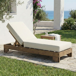 Sunbed Fendy with cushion Vertian Argos The Classic fir wood in walnut color 71.5x200x24cm