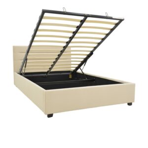 200 001736 1 Bed with mattress and storage space Molito-Nemesis Argos The Classic velvet ecru 120x200cm