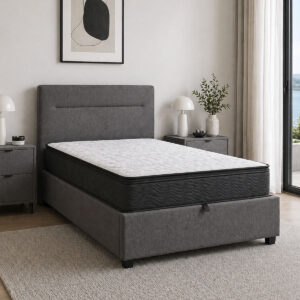 Bed with mattress and storage space Molito-Perfecto Argos The Classic fabric anthracite 120x200cm