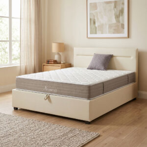 200 001740 Bed with mattress and storage space Molito-Nemesis Argos The Classic velvet ecru 150x200cm