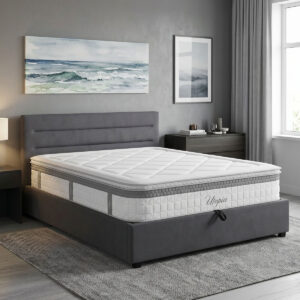 Bed with mattress and storage space Molito-Utopia Argos The Classic velvet anthracite 150x200cm