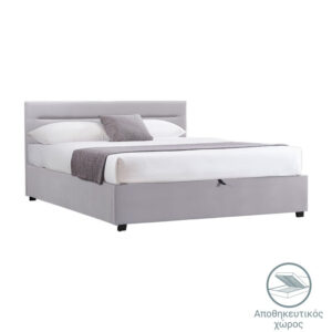 200 001743 1 Bed with mattress and storage space Molito-Utopia Argos The Classic velvet gray 150x200cm