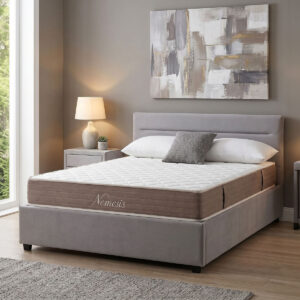 200 001744 Bed with mattress and storage space Molito-Nemesis Argos The Classic velvet gray 150x200cm
