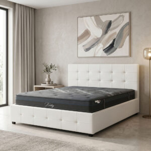 200 001757 Bed with mattress and storage space Roi-Resty Argos The Classic PU white 160x200cm