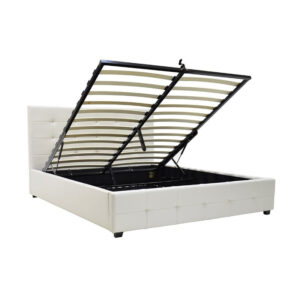 200 001758 1 Bed with mattress and storage space Roi-Nemesis Argos The Classic PU white 160x200cm