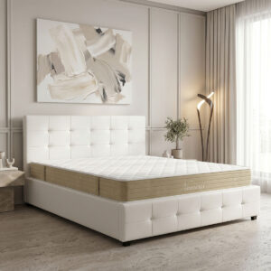 200 001758 Bed with mattress and storage space Roi-Nemesis Argos The Classic PU white 160x200cm