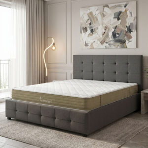 200 001762 Bed with mattress and storage space Roi-Nemesis Argos The Classic fabric charcoal 160x200cm