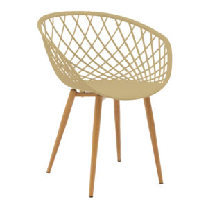 Armchair Ezra Argos The Classic cappuccino pp-natural color metal leg 62.5x56x82cm