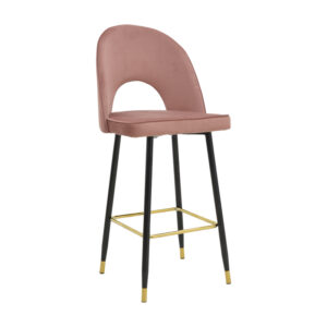 Medium height bar stool Casenio Argos The Classic rotten apple velvet-black leg with gold metal 48x50x107cm