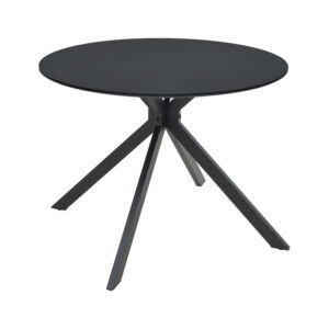 Table Xuson Argos The Classic black mdf-black metal legs D80x75cm